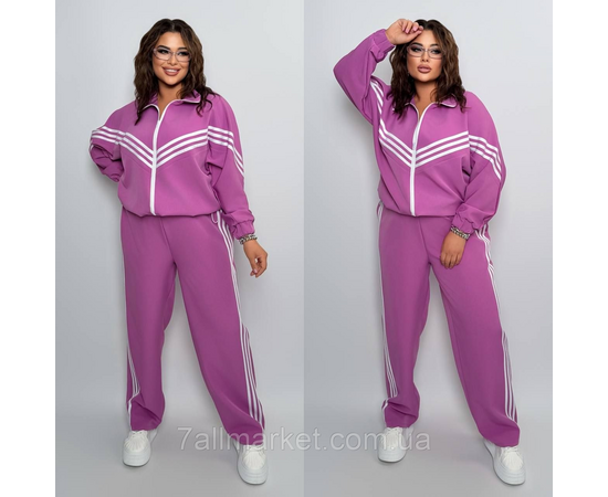 Фотография Костюм женский  спортивный креп костюмка с лампасами (46-60) "LADA" недорого от прямого поставщика, изображение 2