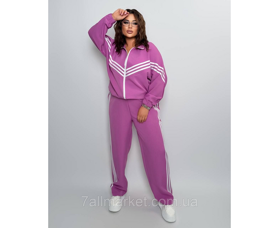 Фотография Костюм женский  спортивный креп костюмка с лампасами (46-60) "LADA" недорого от прямого поставщика, изображение 3