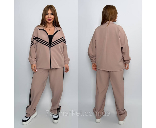 Фотография Костюм женский  спортивный креп костюмка с лампасами (46-60) "LADA" недорого от прямого поставщика, изображение 2