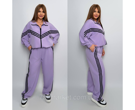 Фотография Костюм женский  спортивный креп костюмка с лампасами (46-60) "LADA" недорого от прямого поставщика, изображение 2