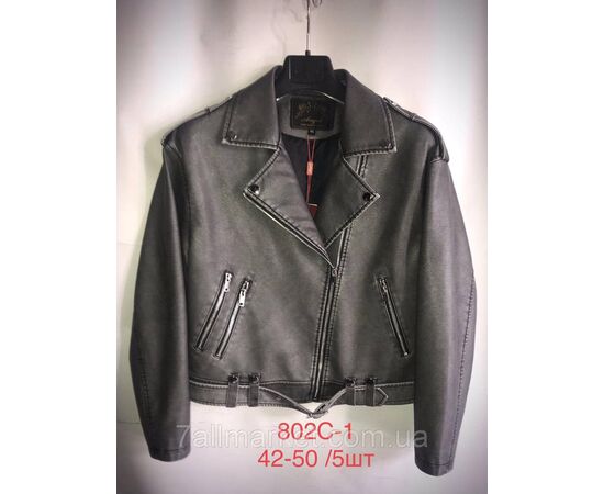 Фотография Куртка-косуха женская эко-кожа, воротник-отложной, р-ры 42-50 "ANGELIS"купить недорого от прямого поставщика, изображение 2