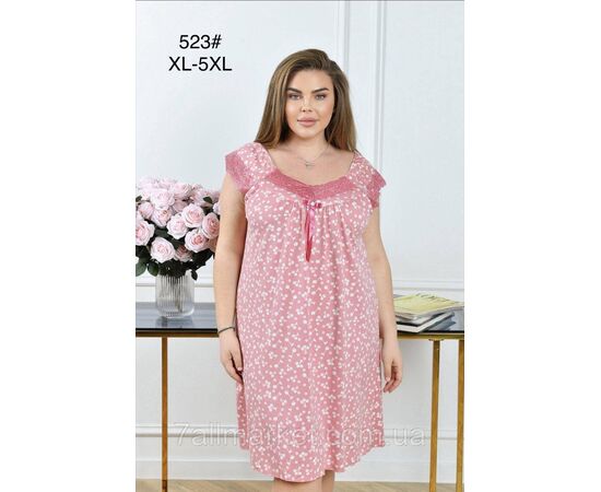 Нічна сорочка жіноча розміри 50-58 (2 кв)"FLOWER" купити недорого від прямого постачальника, зображення 2
