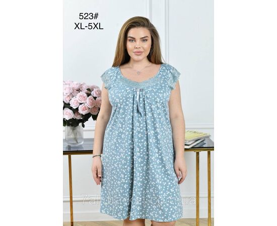 Фотография Ночная рубашка женская размеры 50-58 (2цв)"FLOWER" купить недорого от прямого поставщика, изображение 2