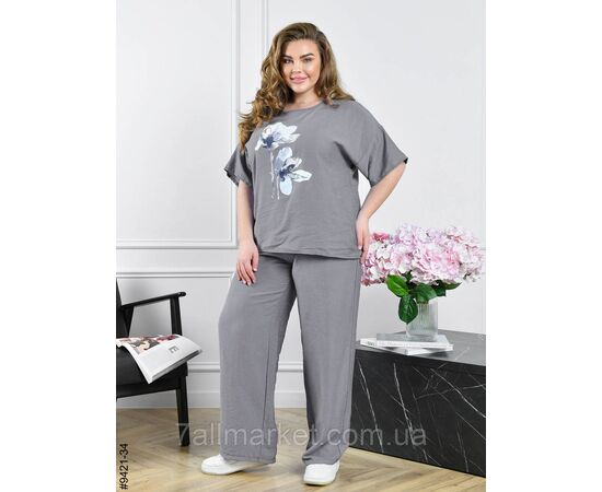 Костюм жіночий льон жатка батал 54,56,58,60 (9кв) "NOWEMBER" недорого від прямого постачальника, зображення 6