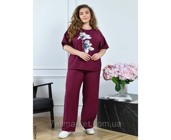 Костюм жіночий льон жатка батал 54,56,58,60 (9кв) "NOWEMBER" недорого від прямого постачальника, зображення 8