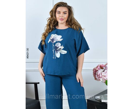 Костюм жіночий льон жатка батал 54,56,58,60 (9кв) "NOWEMBER" недорого від прямого постачальника, зображення 9