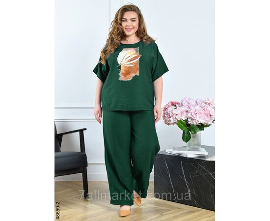 Костюм жіночий льон жатка батал 54,56,58,60 (9кв) "NOWEMBER" недорого від прямого постачальника, зображення 2