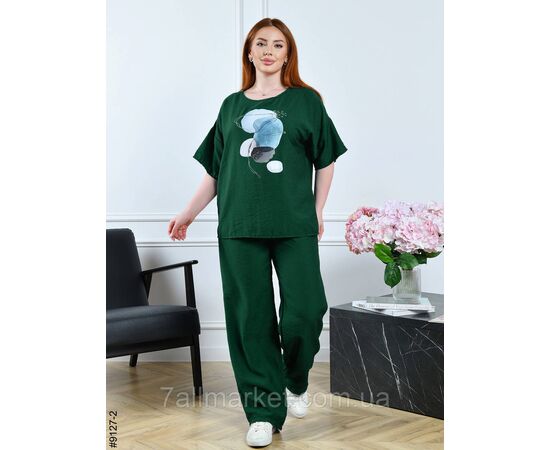 Костюм жіночий льон жатка напівбатал 50,52,54,56 (9кв) "NOWEMBER" недорого від прямого постачальника, зображення 2