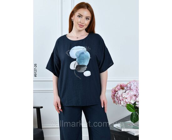 Костюм жіночий льон жатка напівбатал 50,52,54,56 (9кв) "NOWEMBER" недорого від прямого постачальника, зображення 5