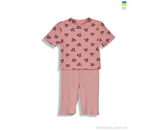 Фотография Костюм детский Лето 231628 пудра (4 шт. р.сетка 98-122) "Kir15" недорого оптом от прямого поставщика, изображение 2