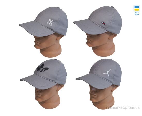 Фотография Кепка унисекс Лето 0753 сірий (4 шт. р.сетка 56-60) "Mabi" недорого оптом от прямого поставщика, изображение 2