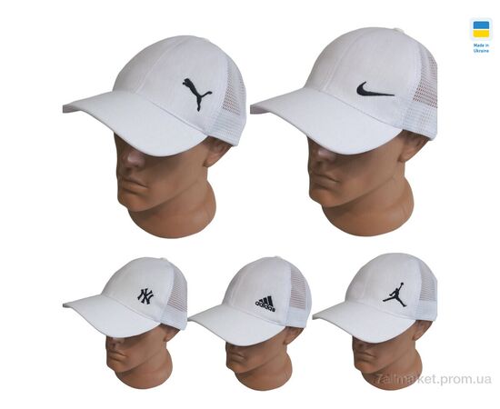 Фотография Кепка унисекс Лето 0757 білий (4 шт. р.сетка 56-60) "Mabi" недорого оптом от прямого поставщика, изображение 2