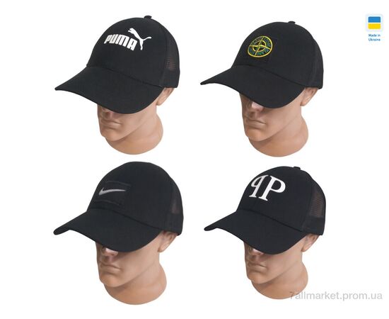 Фотография Кепка унисекс Лето 0759 чорний (4 шт. р.сетка 56-60) "Mabi" недорого оптом от прямого поставщика, изображение 2