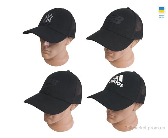 Фотография Кепка унисекс Лето 0760 чорний (4 шт. р.сетка 56-60) "Mabi" недорого оптом от прямого поставщика, изображение 2