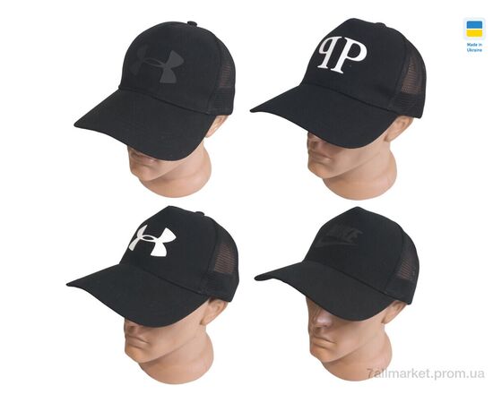 Фотография Кепка унисекс Лето 0762 чорний (4 шт. р.сетка 56-60) "Mabi" недорого оптом от прямого поставщика, изображение 2