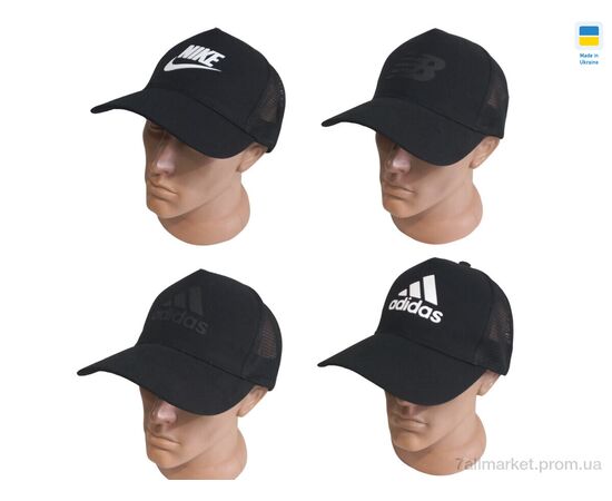 Фотография Кепка унисекс Лето 0763 чорний (4 шт. р.сетка 56-60) "Mabi" недорого оптом от прямого поставщика, изображение 2