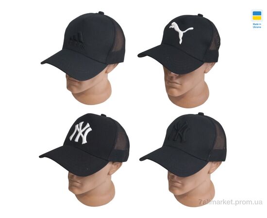 Фотография Кепка унисекс Лето 0765 чорний (4 шт. р.сетка 56-60) "Mabi" недорого оптом от прямого поставщика, изображение 2