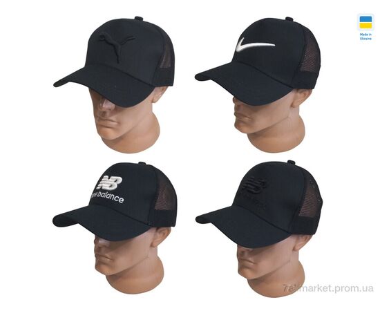 Фотография Кепка унисекс Лето 0766 чорний (4 шт. р.сетка 56-60) "Mabi" недорого оптом от прямого поставщика, изображение 2