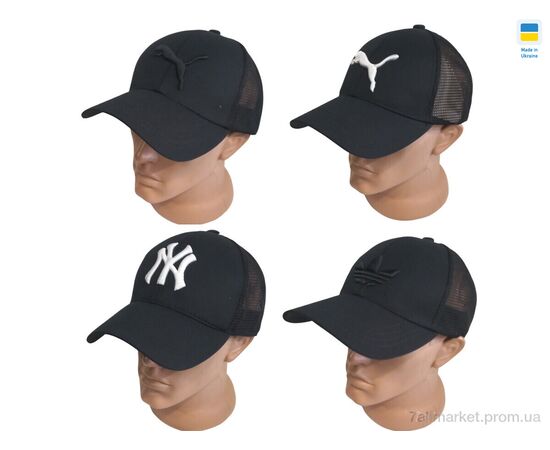 Фотография Кепка унисекс Лето 0768 чорний (4 шт. р.сетка 56-60) "Mabi" недорого оптом от прямого поставщика, изображение 2