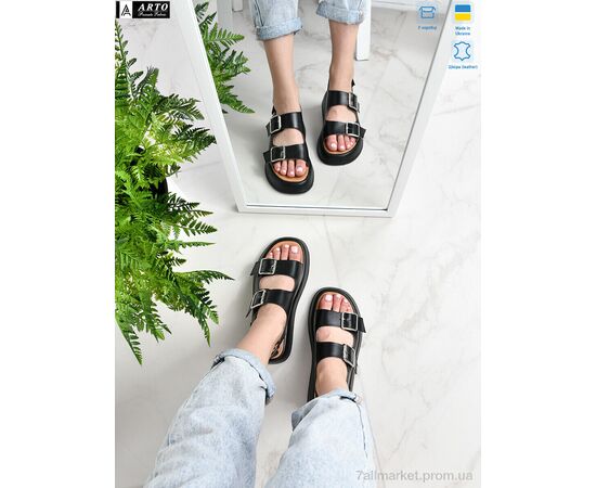 Босоніжки жіночі літні Літо 414 чорний к. (8 пар р.36-41) "ARTO" недорого оптом від прямого постачальника, зображення 2