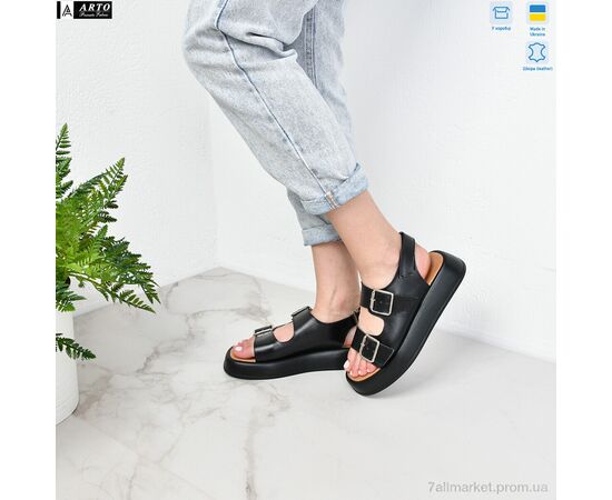 Босоніжки жіночі літні Літо 414 чорний к. (8 пар р.36-41) "ARTO" недорого оптом від прямого постачальника, зображення 3