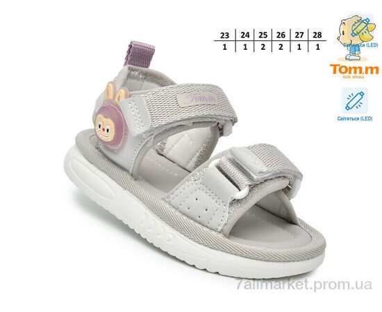 Босоніжки дитячі літні Літо T65068E LED (8 пар р.23-28) "TOM.M" недорого оптом від прямого постачальника, зображення 2