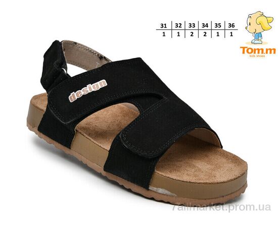 Босоніжки дитячі літні Літо T68062 black (8 пар р.31-36) "TOM.M" недорого оптом від прямого постачальника, зображення 2