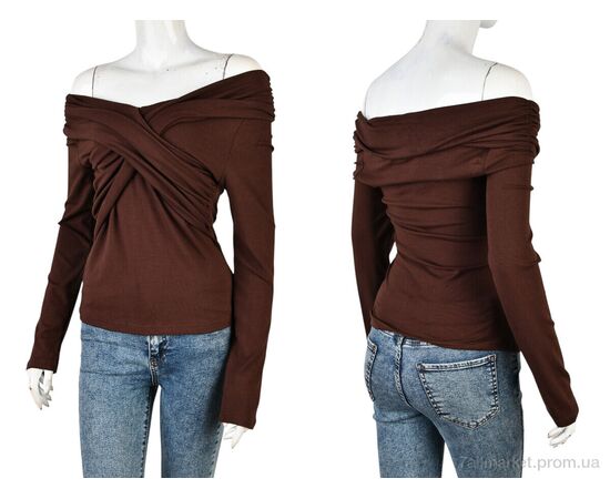 Кофта жіноча Весна/осінь 4393-ST2122 brown (4 шт. р.сіткаS-XL) "Мир" недорого оптом від прямого постачальника, зображення 3