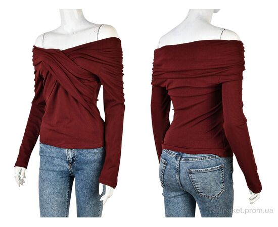 Кофта жіноча Весна/осінь 4393-ST2122 bordo (4 шт. р.сіткаS-XL) "Мир" недорого оптом від прямого постачальника, зображення 3