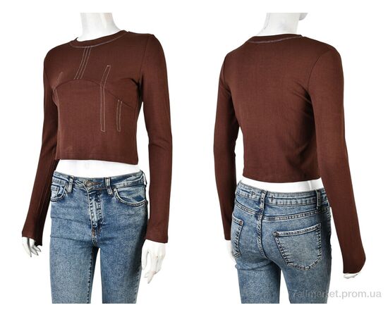 Кофта жіноча Весна/осінь 4393-MT213 brown (4 шт. р.сіткаS-XL) "Мир" недорого оптом від прямого постачальника, зображення 3