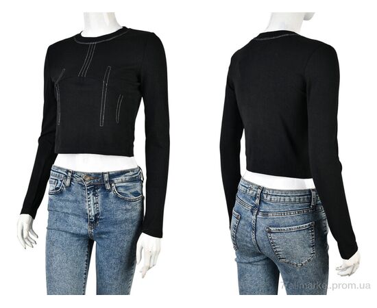 Кофта жіноча Весна/осінь 4393-MT213 black (4 шт. р.сіткаS-XL) "Мир" недорого оптом від прямого постачальника, зображення 3