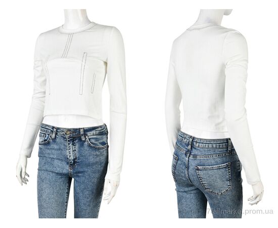 Кофта жіноча Весна/осінь 4393-MT213 white (4 шт. р.сіткаS-XL) "Мир" недорого оптом від прямого постачальника, зображення 3