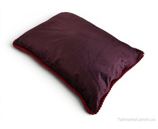 Подушка  Гобелен 4 квітки в квадраті (99032) бордовий 50x70см (2 шт. р.сіткаOne size) "Obuvok" недорого оптом від прямого постачальника, зображення 3