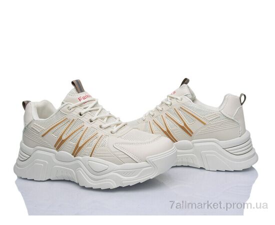 Фотография Кроссовки женские модные Весна/осень No brand 2222 beige (8 пар р.37-40) "Prime-Opt" недорого оптом от прямого поставщика, изображение 2