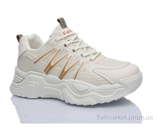 Фотография Кроссовки женские модные Весна/осень No brand 2222 beige (8 пар р.37-40) "Prime-Opt" недорого оптом от прямого поставщика, изображение 3