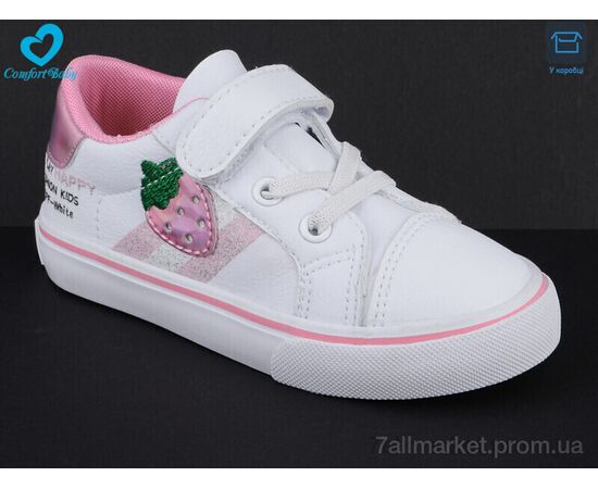 Кросівки дитячі модні Весна/осінь 8023 біло-рожевий (8 пар р.25-30) "Comfort-baby" недорого оптом від прямого постачальника, зображення 2