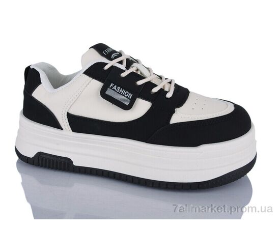 Фотография Кроссовки женские модные Весна/осень No brand B-91 WHITE-BLACK (8 пар р.37-40) "Prime-Opt" недорого оптом от прямого поставщика, изображение 3