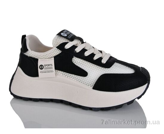 Фотография Кроссовки женские модные Весна/осень No brand K8581 black (8 пар р.37-40) "Prime-Opt" недорого оптом от прямого поставщика, изображение 3