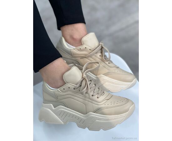 Фотография Кроссовки женские модные Весна/осень Z2 beige (8 пар р.36-40) "I8denim" недорого оптом от прямого поставщика, изображение 2