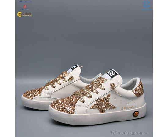 Фотография Кроссовки детские модные Весна/осень A721089 white-gold (7 пар р.31-37) "Clibee-Doremi" недорого оптом от прямого поставщика, изображение 2