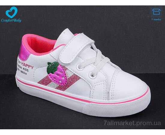 Кросівки дитячі модні Весна/осінь 8023 біло-малиновий (8 пар р.25-30) "Comfort-baby" недорого оптом від прямого постачальника, зображення 2