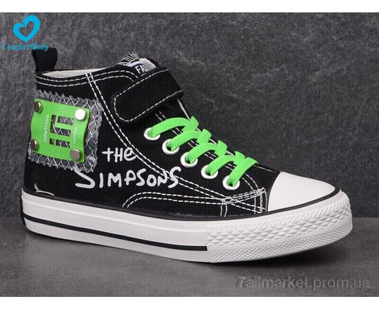 Фотография Кеды детские легкие Весна/осень 9111 чорно-зелений (8 пар р.31-37) "Comfort-baby" недорого оптом от прямого поставщика, изображение 2