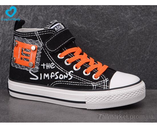 Фотография Кеды детские легкие Весна/осень 9111 чорно-помаранчевий (8 пар р.31-37) "Comfort-baby" недорого оптом от прямого поставщика, изображение 2