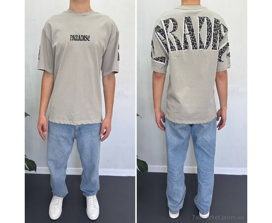 Футболка чоловіча Літо 90556 gri (5 шт. р.сіткаS-XL) "I8denim" недорого оптом від прямого постачальника, зображення 2