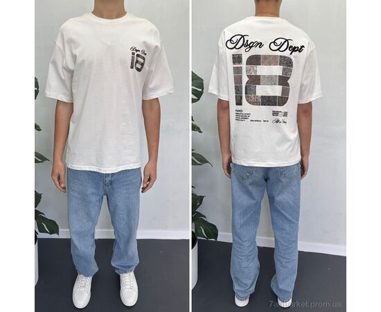 Футболка чоловіча Літо 90583 ekru (5 шт. р.сіткаS-XL) "I8denim" недорого оптом від прямого постачальника, зображення 2