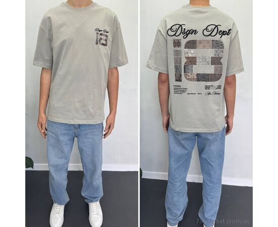 Футболка чоловіча Літо 90583 gri (5 шт. р.сіткаS-XL) "I8denim" недорого оптом від прямого постачальника, зображення 2