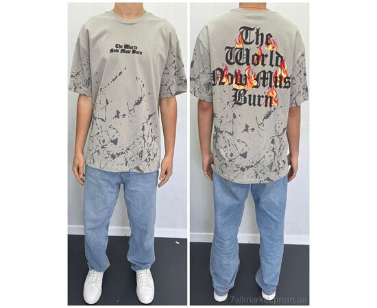 Фотография Футболка мужская Лето 90562 gri (5 шт. р.сетка S-XL) "I8denim" недорого оптом от прямого поставщика, изображение 2