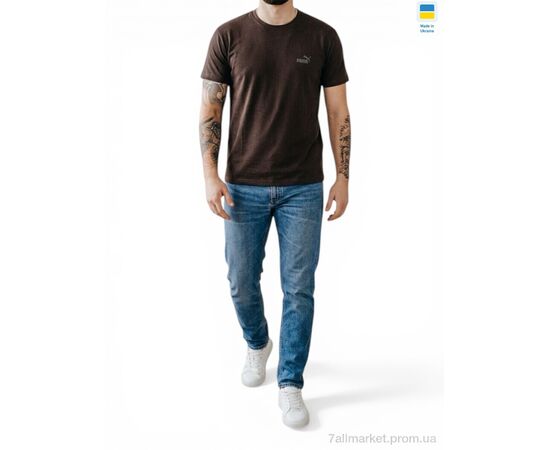 Фотография Футболка мужская Лето 01PU норма коричневий (8 шт. р.сетка 46-54) "Sport style" недорого оптом от прямого поставщика, изображение 2