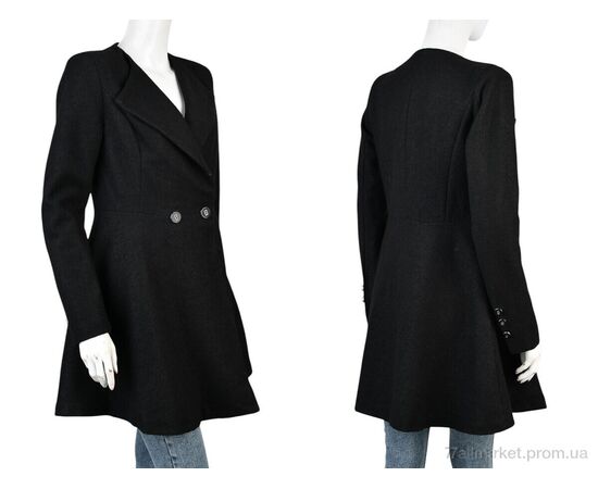 Пальто жіноче Весна/осінь 11942-1 black (3 шт. р.сіткаM-XL) "Obuvok" недорого оптом від прямого постачальника, зображення 3