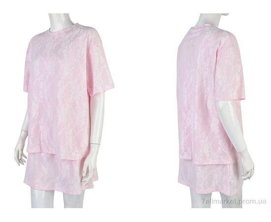 Жіночий костюм Літо 4407-12 pink (4 шт. р.сіткаM-2XL) "Мир" недорого оптом від прямого постачальника, зображення 3